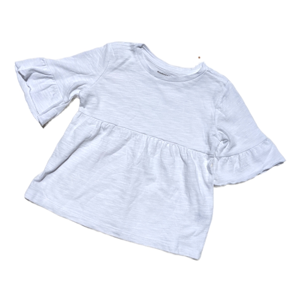 Gymboree Girls 2T White Top w/ Ruffle Sleeves